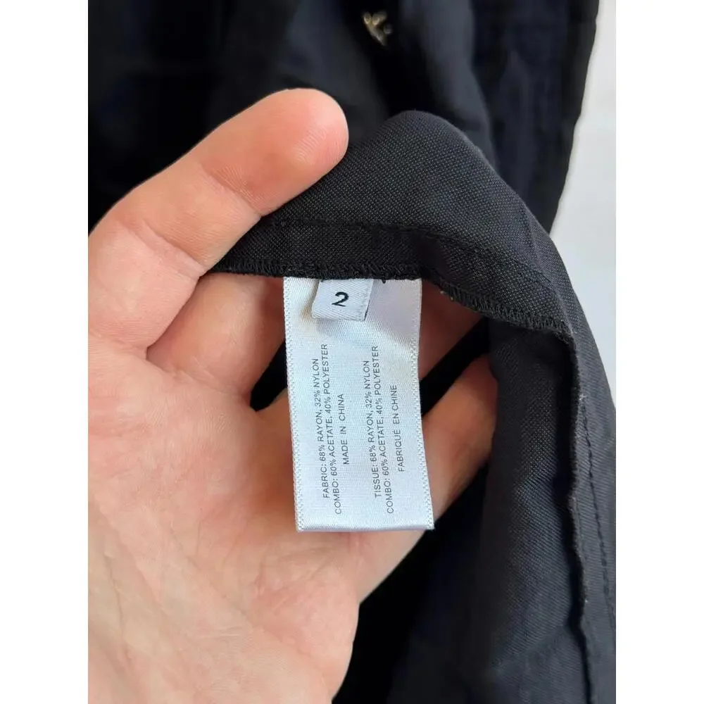Proenza Schouler White Label Rumbled Button Front Dress Black Size 2 (READ) - Picture 7 of 15